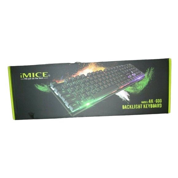 iMice AK600 Colorful Backlight High Buttons Wired Keyboard  Same day Shipping - Picture 1 of 12